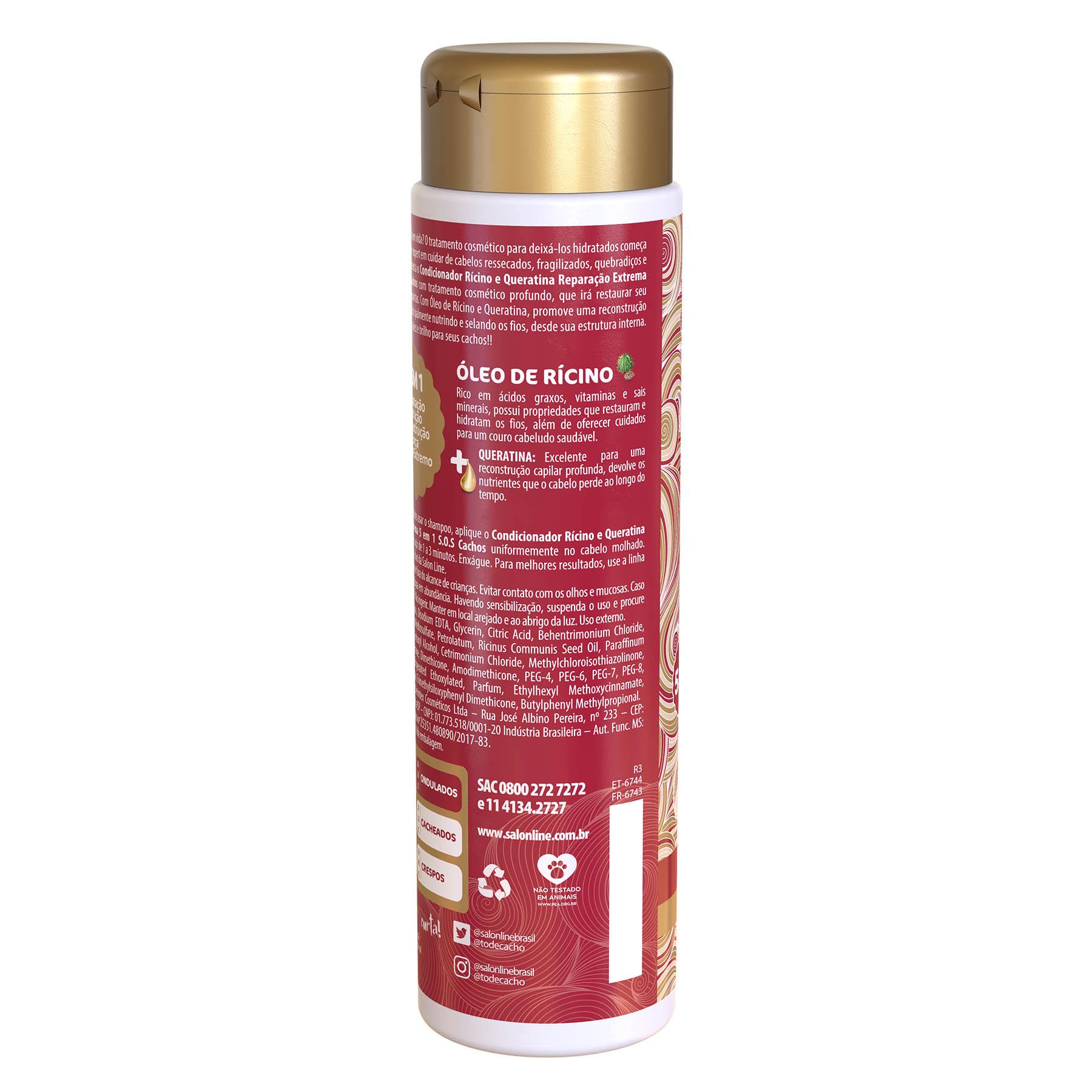 Acondicionador Salon Line S.O.S. Cachos Ricino y Queratina 300ml - Imagen 2