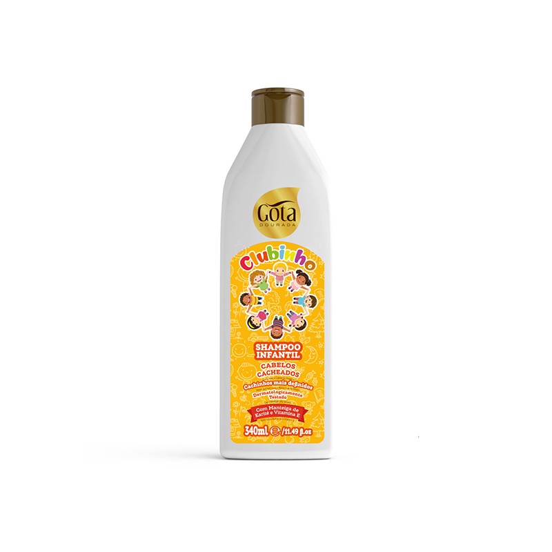 Shampoo Clubinho Cacheados Gota Dourada 340ml