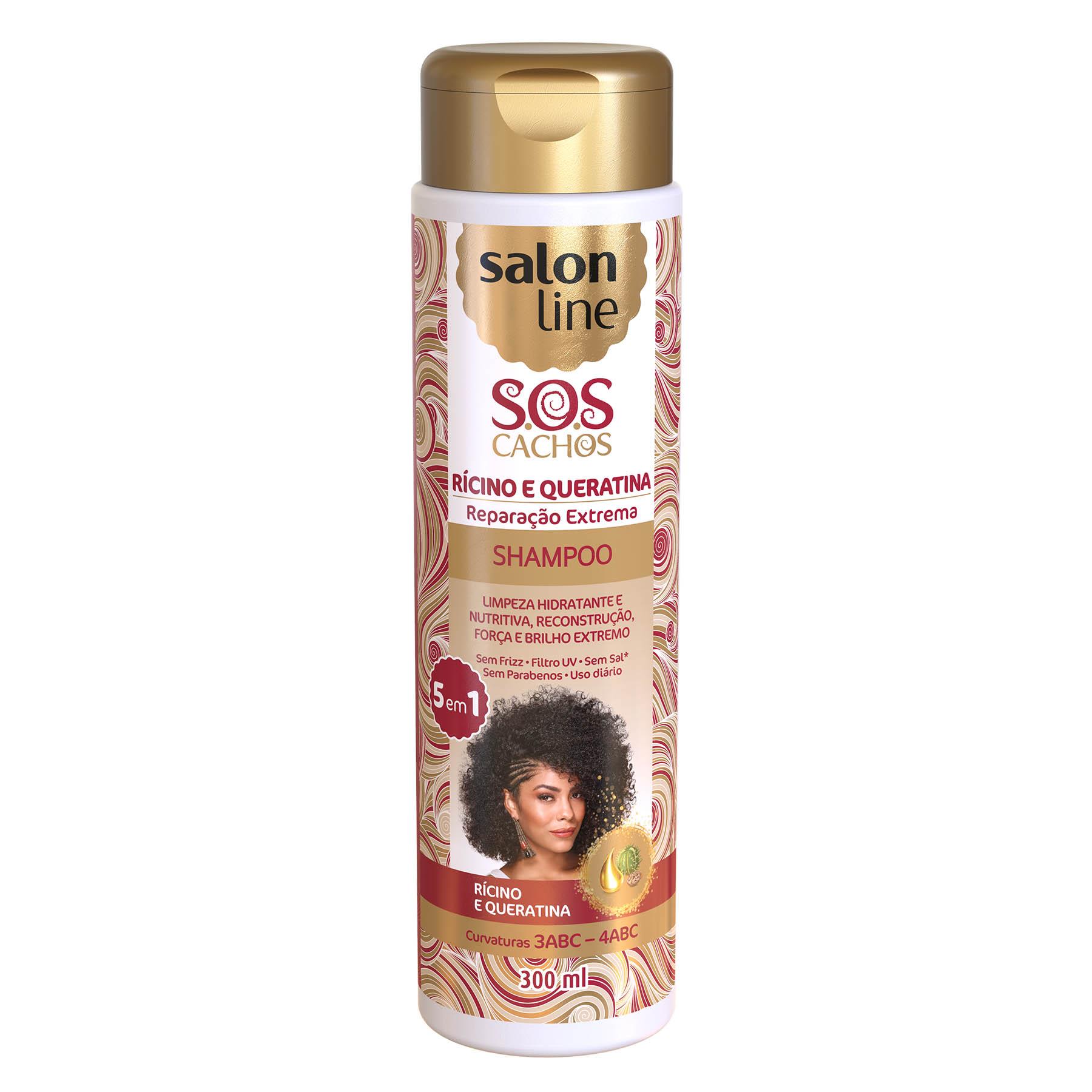 Shampoo Salon Line S.O.S. Cachos Ricino y Queratina 300ml