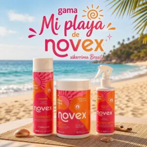 pack novex mi playa shampoo, mascarilla y spray